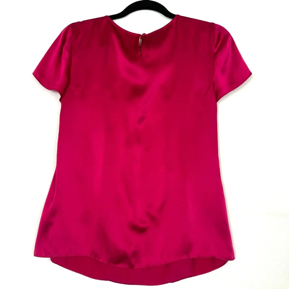 Talbots Flutter Sleeve 100% Silk Top Size 2 - Picture 7 of 11